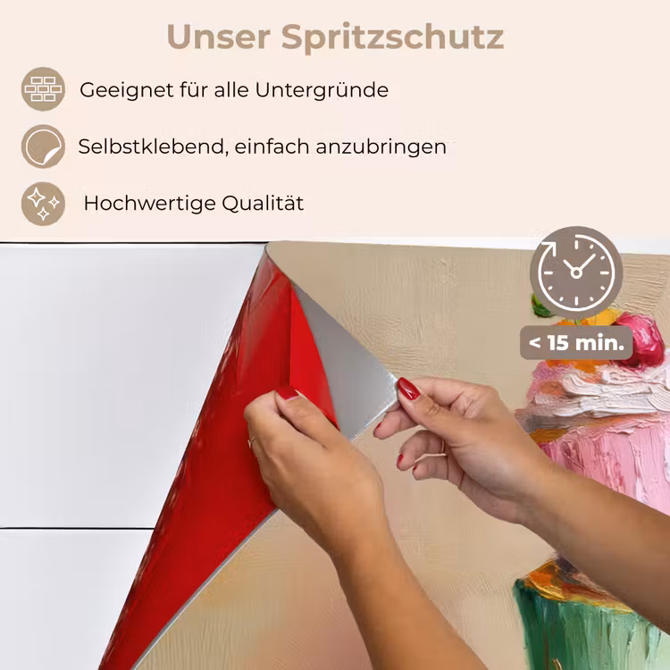 Spritzschutz Küche - Cupcakes - Gestapelt - Bunt - Obst — 4