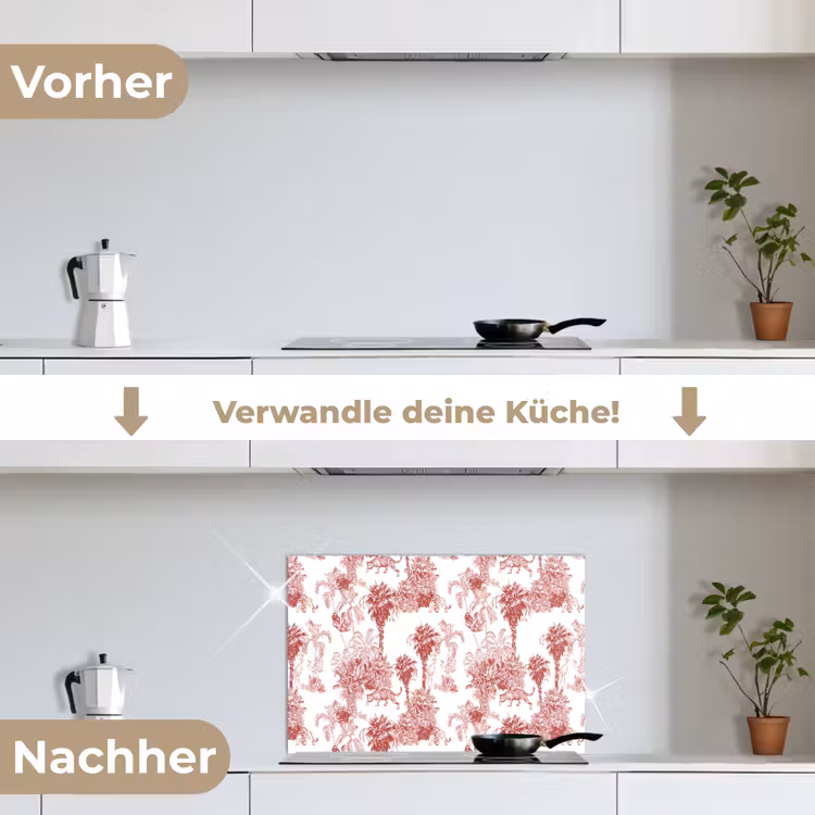 Spritzschutz Küche - Dschungel - Natur - Rot — 7