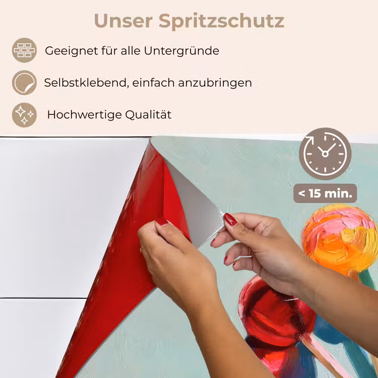 Spritzschutz Küche - Lutscher - Schatten - Drei - Blau — 4