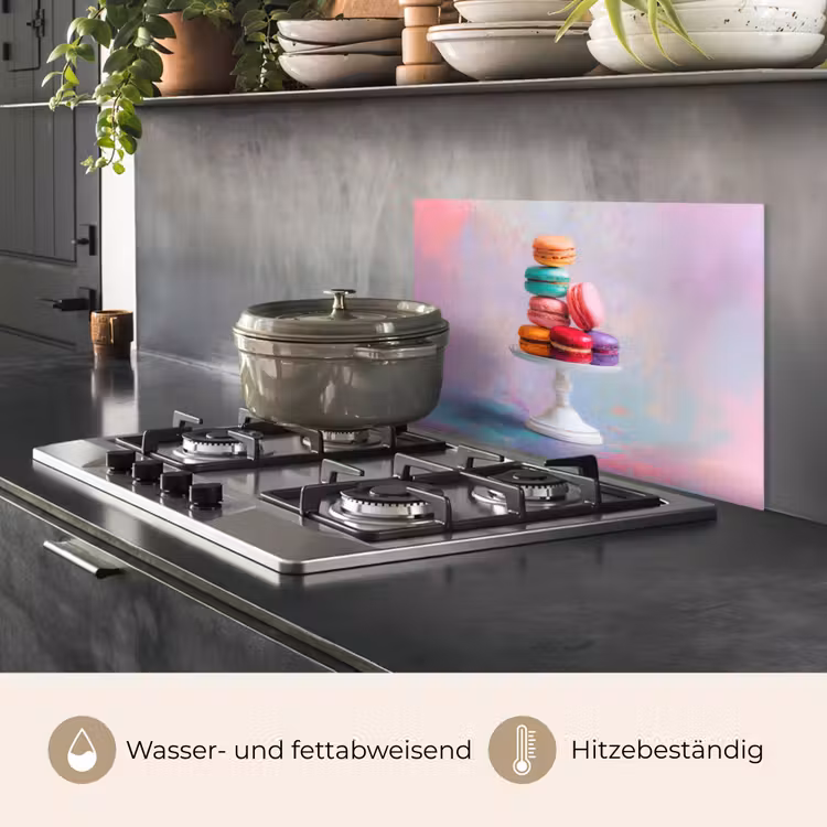 Spritzschutz Küche - Makronen - Schale - Pastell - Farbenfroh — 2