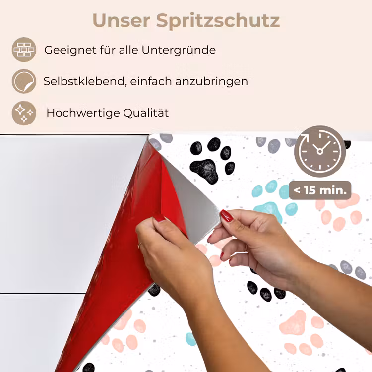 Spritzschutz Küche - Pfote - Muster - Farbe — 4