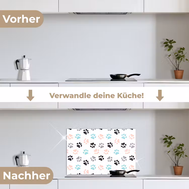 Spritzschutz Küche - Pfote - Muster - Farbe — 7