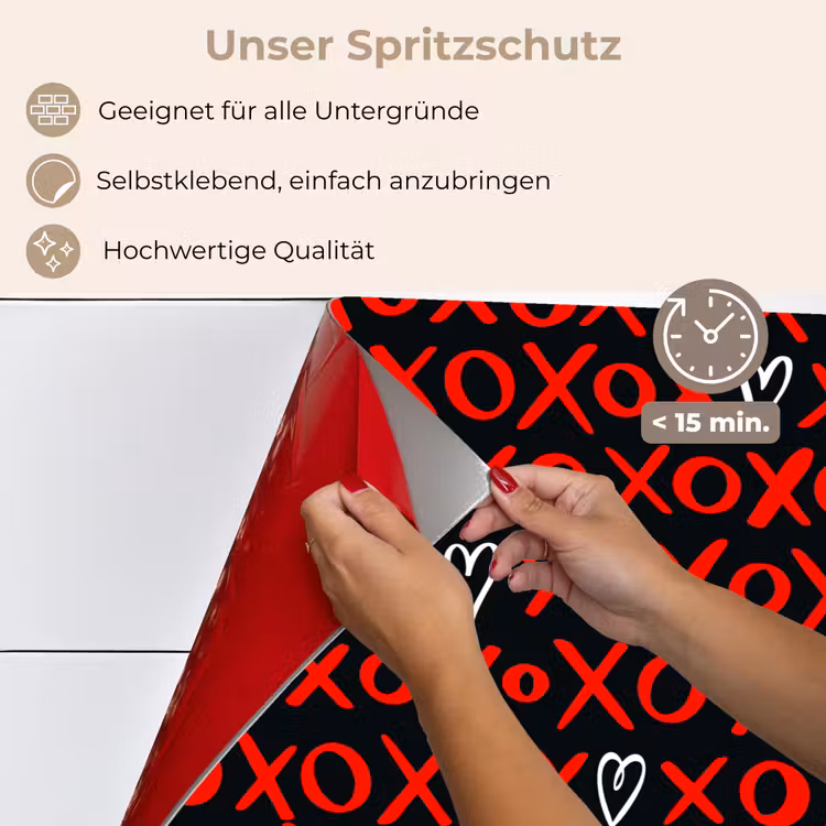 Spritzschutz Küche - Schwarz - Rot - Kontrast - Liebe — 4
