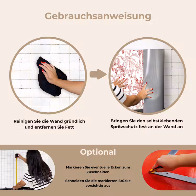 Spritzschutz Küche - Tiere - Abstrakt - Rot — 6