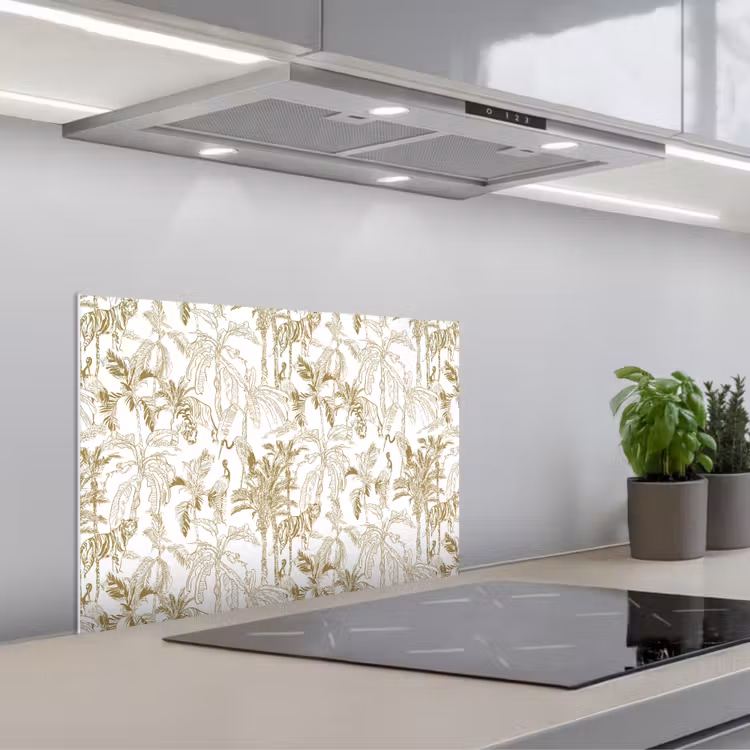 Spritzschutz Küche - Tiger - Dschungel - Beige — 1