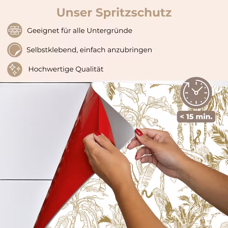 Spritzschutz Küche - Tiger - Dschungel - Beige — 4