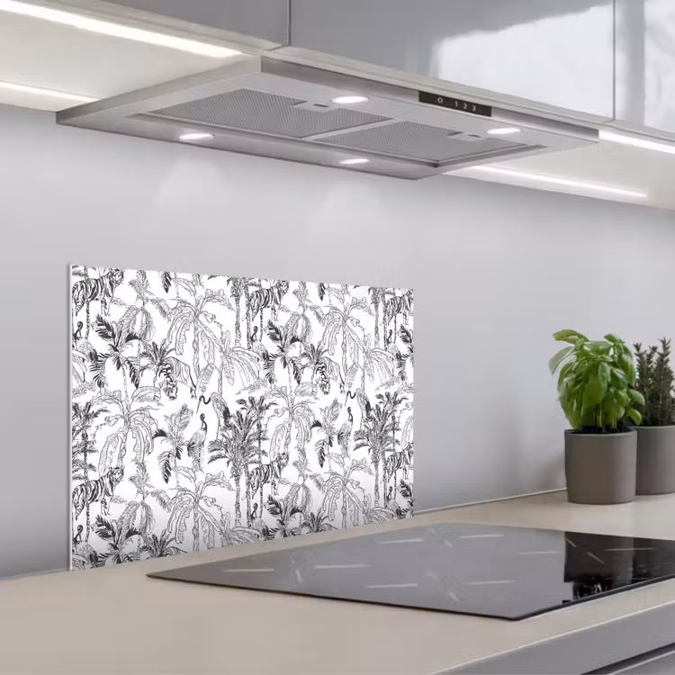 Spritzschutz Küche - Tiger - Dschungel - grau — 1