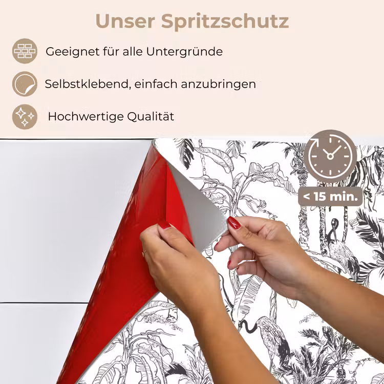 Spritzschutz Küche - Tiger - Dschungel - grau — 4