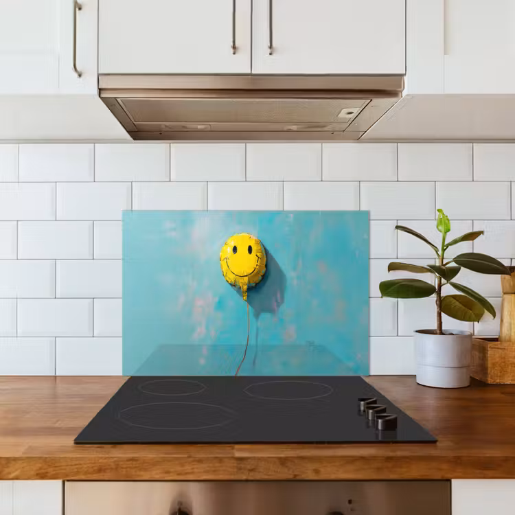 Spritzschutz Küche - Luftballon - Gelb - Smiley — 3