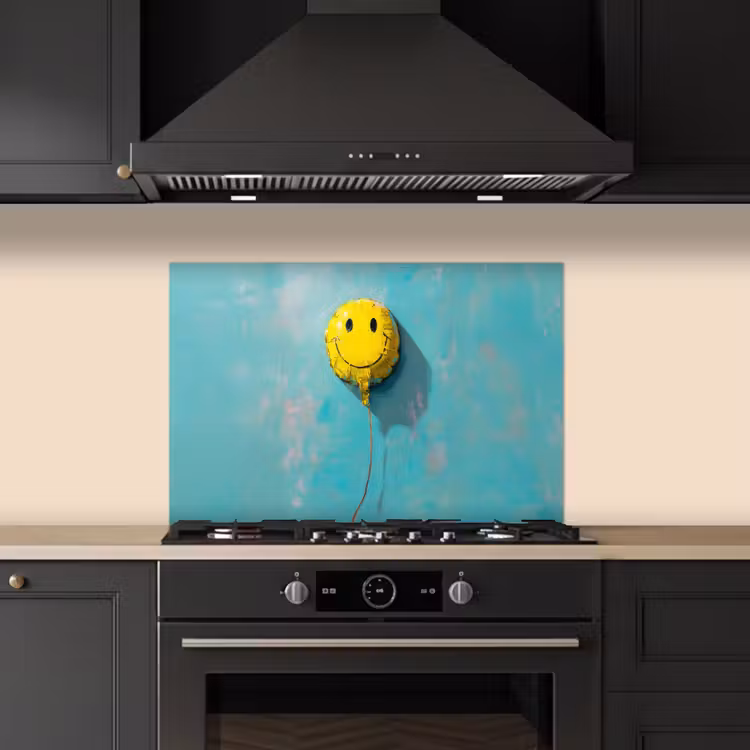 Spritzschutz Küche - Luftballon - Gelb - Smiley — 5