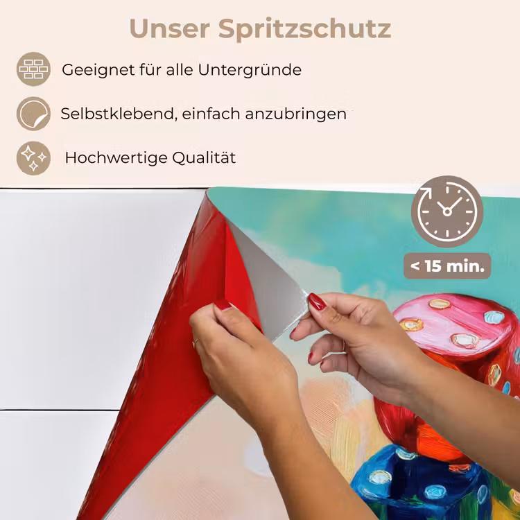 Spritzschutz Küche - Würfel - Bunt - Zahlen - Punkte — 4