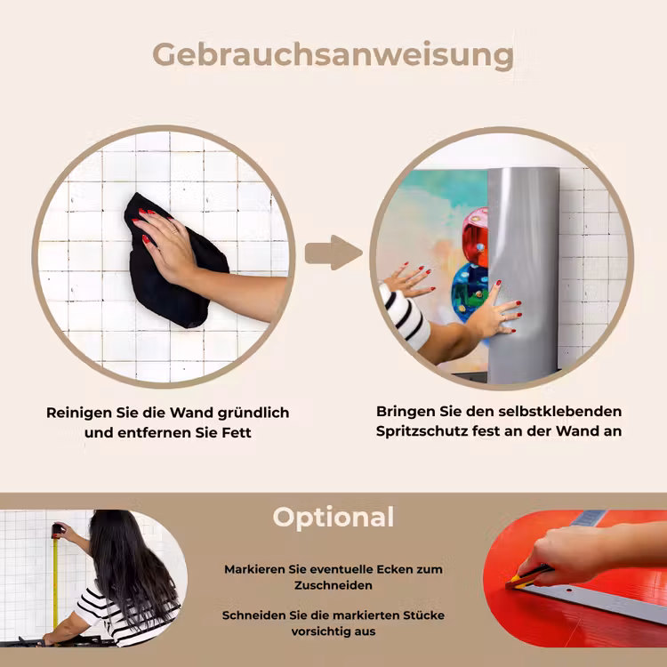 Spritzschutz Küche - Würfel - Bunt - Zahlen - Punkte — 6