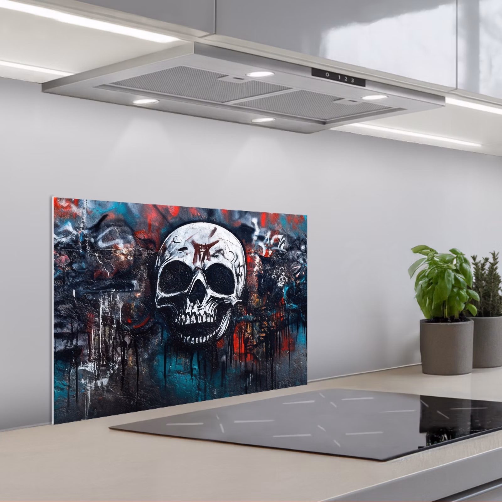 Spritzschutz Küche - Totenköpfe - Graffiti - Abstrakt — 1