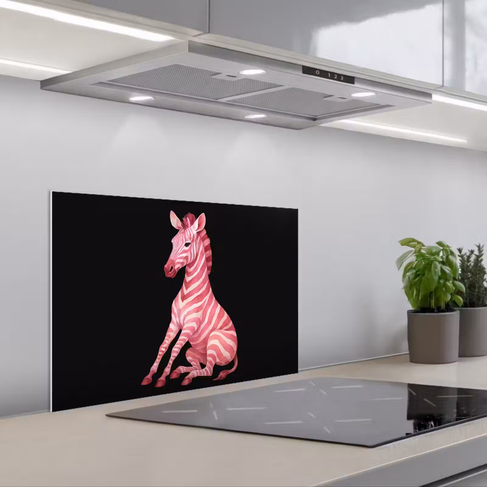 Spritzschutz Küche - Zebra - Rosa - Gestreift — 1