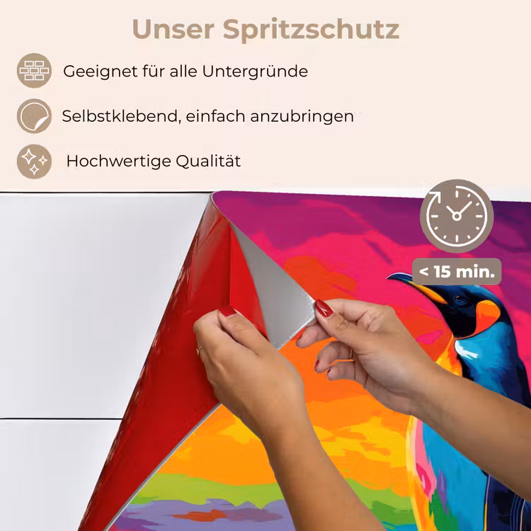 Spritzschutz Küche - Eisscholle - Pinguin - Abstrakt - Himmel — 4