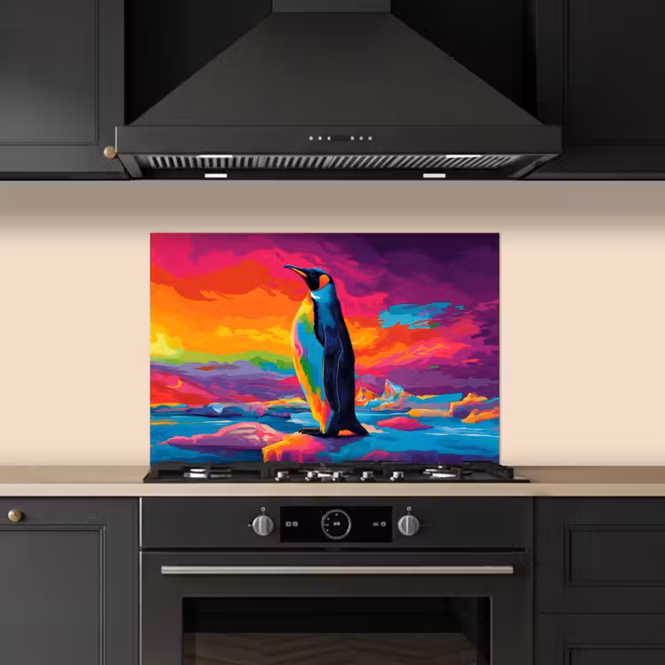 Spritzschutz Küche - Eisscholle - Pinguin - Abstrakt - Himmel — 5