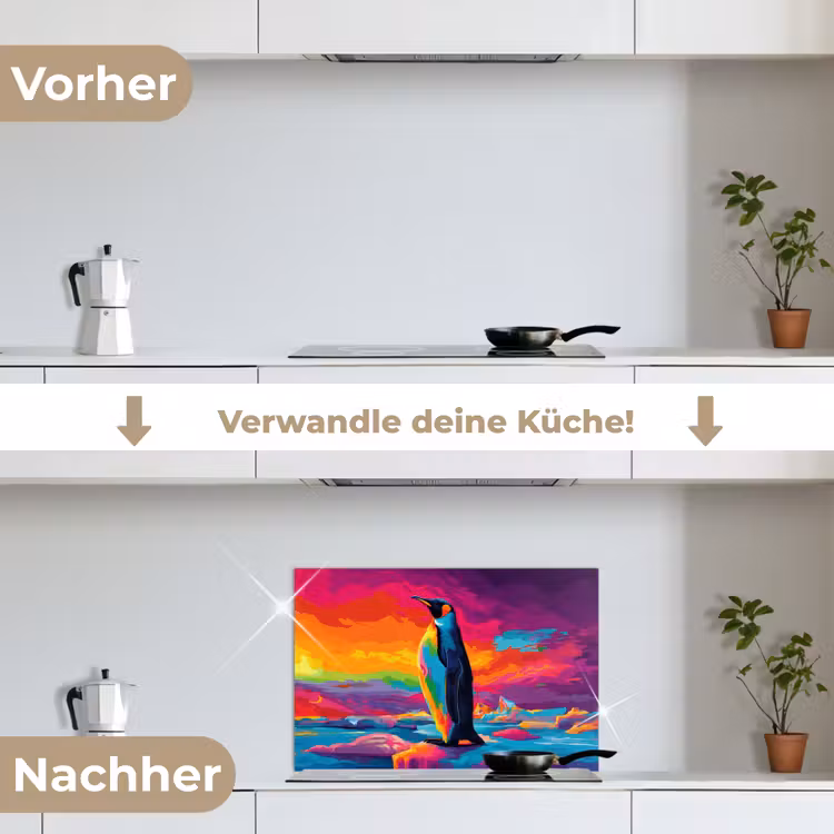 Spritzschutz Küche - Eisscholle - Pinguin - Abstrakt - Himmel — 7