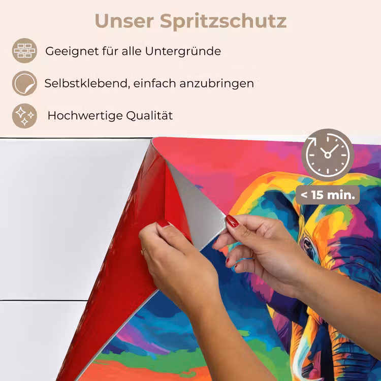Spritzschutz Küche - Elefant - Bunt - Himmel - Abstrakt — 4