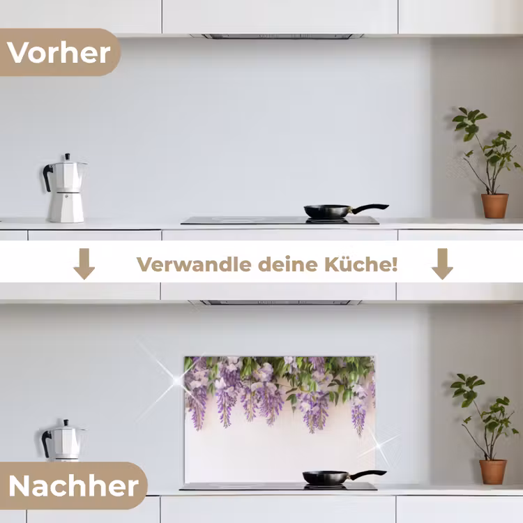 Spritzschutz Küche - Glyzinie - Blumen - Lila — 7