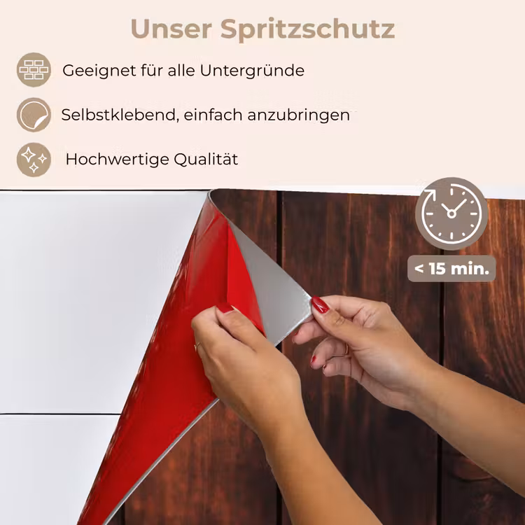 Spritzschutz Küche - Holz - Regale - Vintage - Dunkelbraun — 4