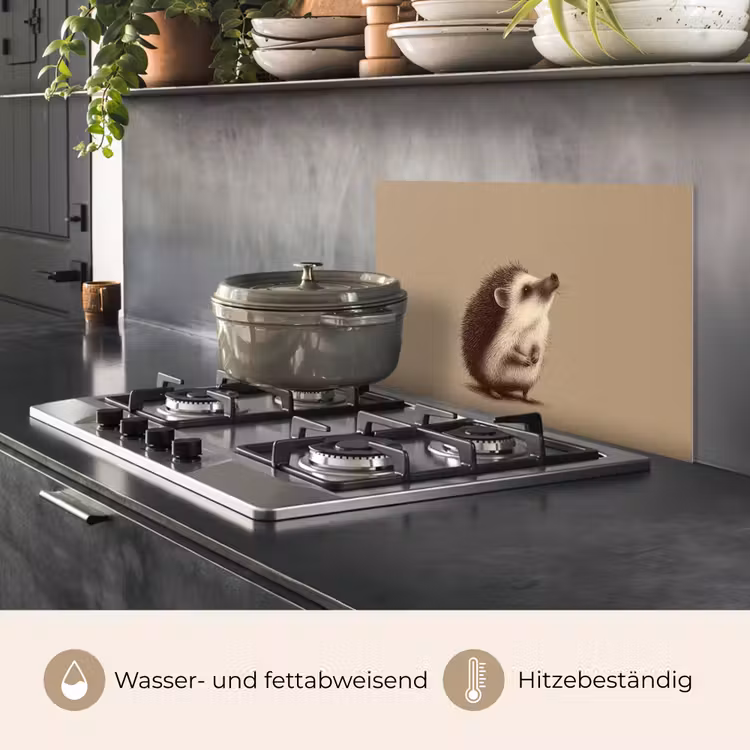 Spritzschutz Küche - Igel - Schnauze - Braun - Stacheln — 2