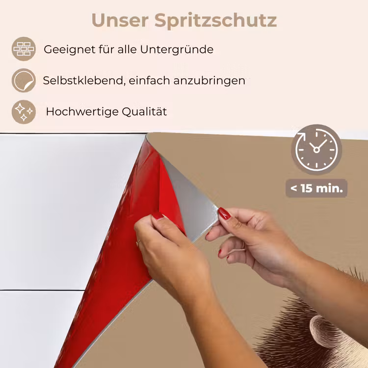 Spritzschutz Küche - Igel - Schnauze - Braun - Stacheln — 4