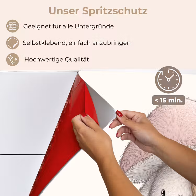 Spritzschutz Küche - Pilz - Kaninchen - Rosa — 4