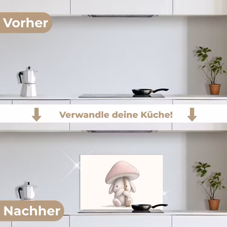 Spritzschutz Küche - Pilz - Kaninchen - Rosa — 7