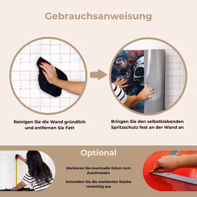 Spritzschutz Küche - Totenköpfe - Graffiti - Abstrakt — 6