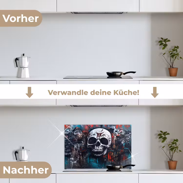 Spritzschutz Küche - Totenköpfe - Graffiti - Abstrakt — 7