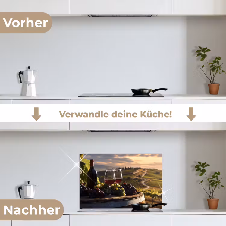 Spritzschutz Küche - Wein - Trauben - Hügel - Landschaft — 7