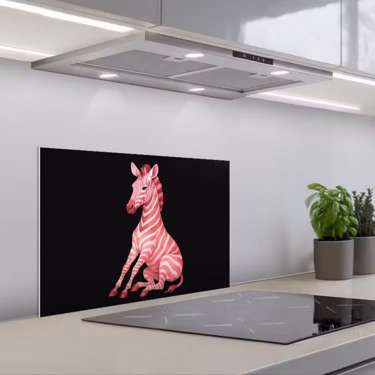 Spritzschutz Küche - Zebra - Rosa - Gestreift — 1