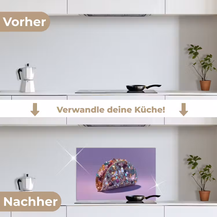 Spritzschutz Küche - Edelsteine - Glitzer - Lila - Farbenfroh — 7