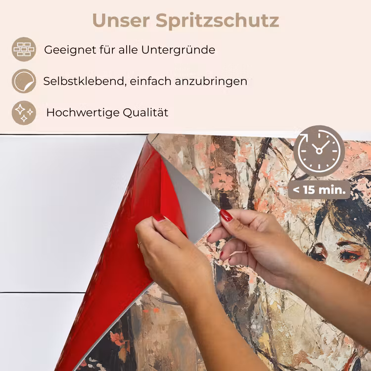 Spritzschutz Küche - Kimono - Frau - Kirschbäume — 4