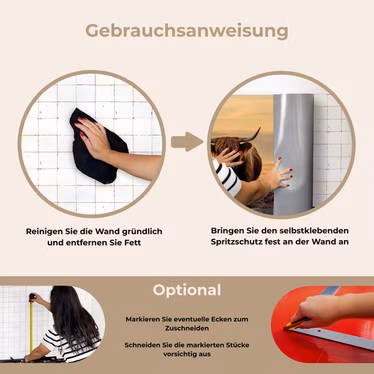 Spritzschutz Küche - Schottische Hochlandbewohner - Heide - Landschaft - Tiere — 6