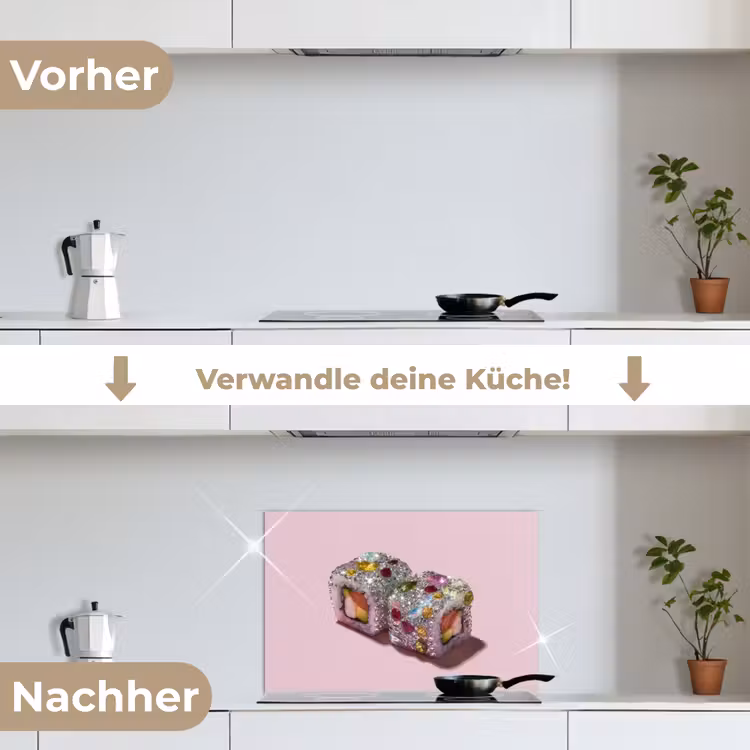 Spritzschutz Küche - Sushi - Röllchen - Steine - Bunt — 7