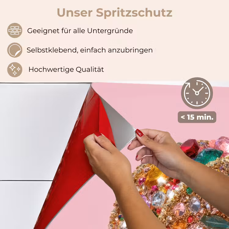 Spritzschutz Küche - Taco - Bunt - Edelsteine - Gold — 4