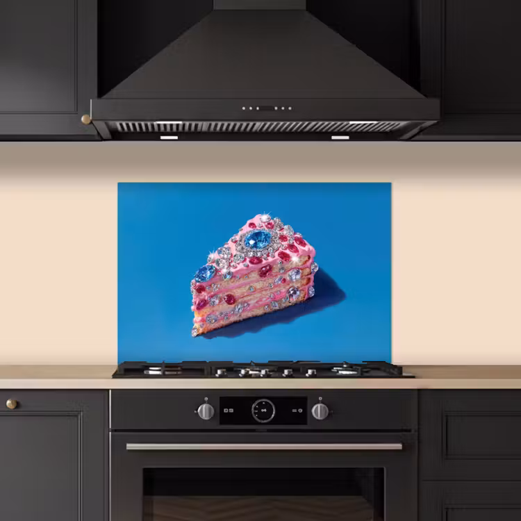 Spritzschutz Küche - Torte - Edelsteine - Glitzer - Rosa — 5