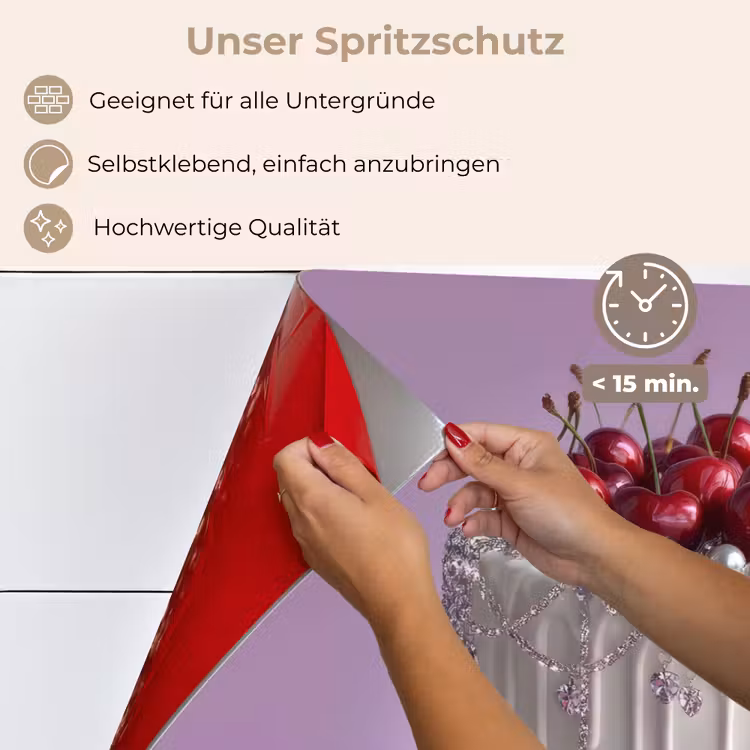 Spritzschutz Küche - Torte - Kirsche - Schmuck - Rot — 4