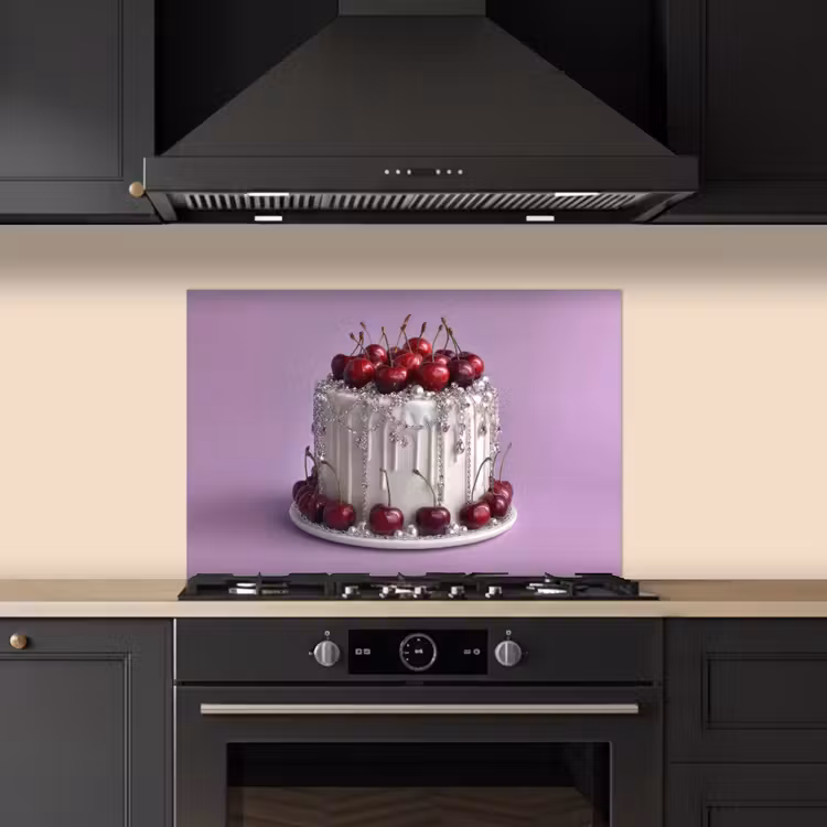 Spritzschutz Küche - Torte - Kirsche - Schmuck - Rot — 5