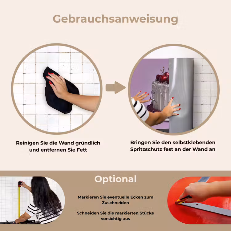 Spritzschutz Küche - Torte - Kirsche - Schmuck - Rot — 6