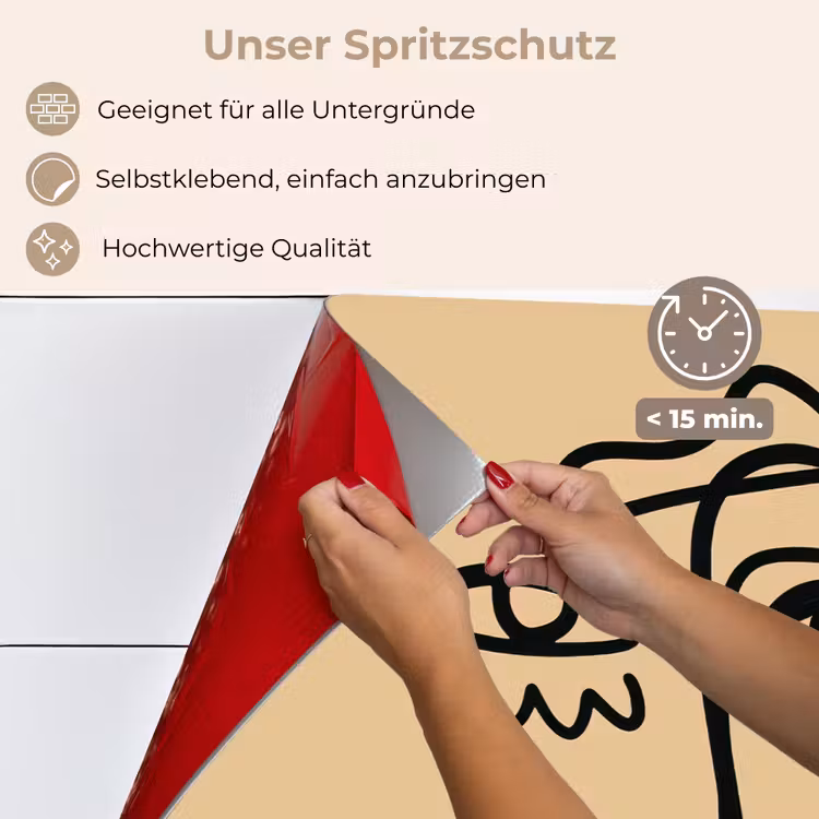 Spritzschutz Küche - Überlappende Profile - Hellbraun - Schwarz — 4