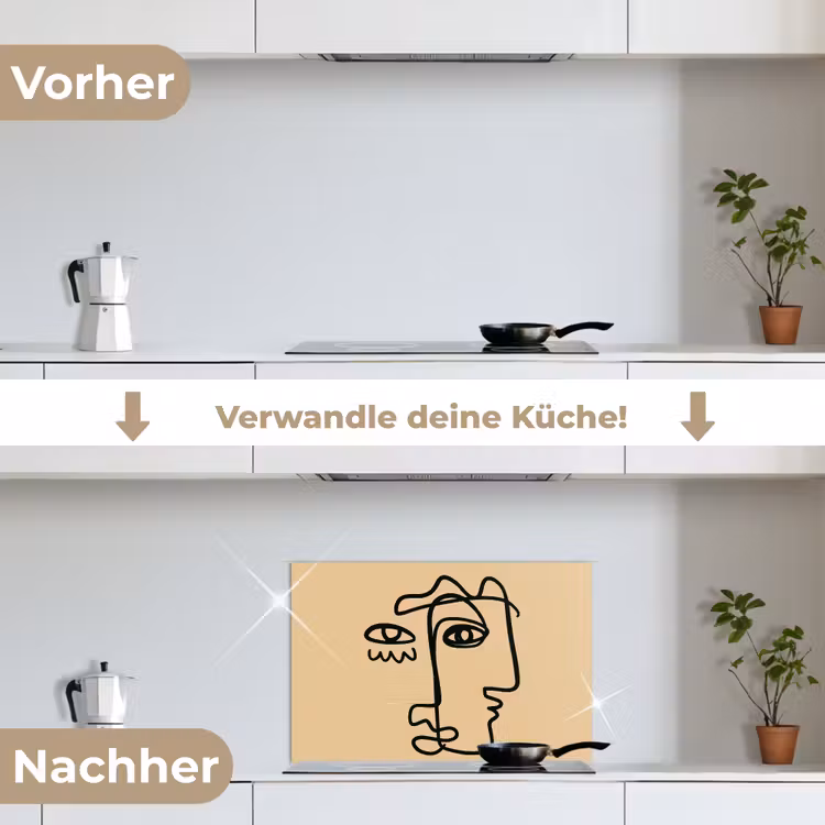Spritzschutz Küche - Überlappende Profile - Hellbraun - Schwarz — 7