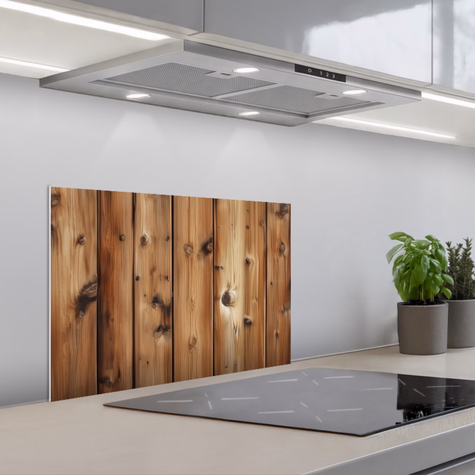 Spritzschutz Küche - Holz - Regale - Braun — 1
