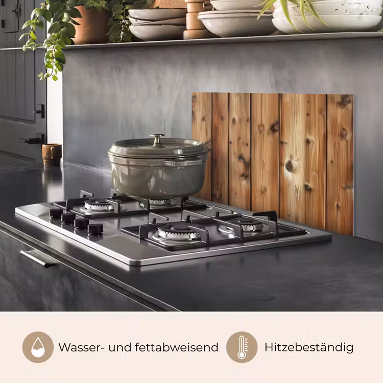 Spritzschutz Küche - Holz - Regale - Braun — 2