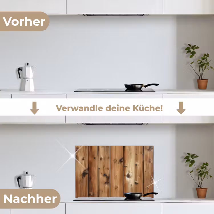 Spritzschutz Küche - Holz - Regale - Braun — 7