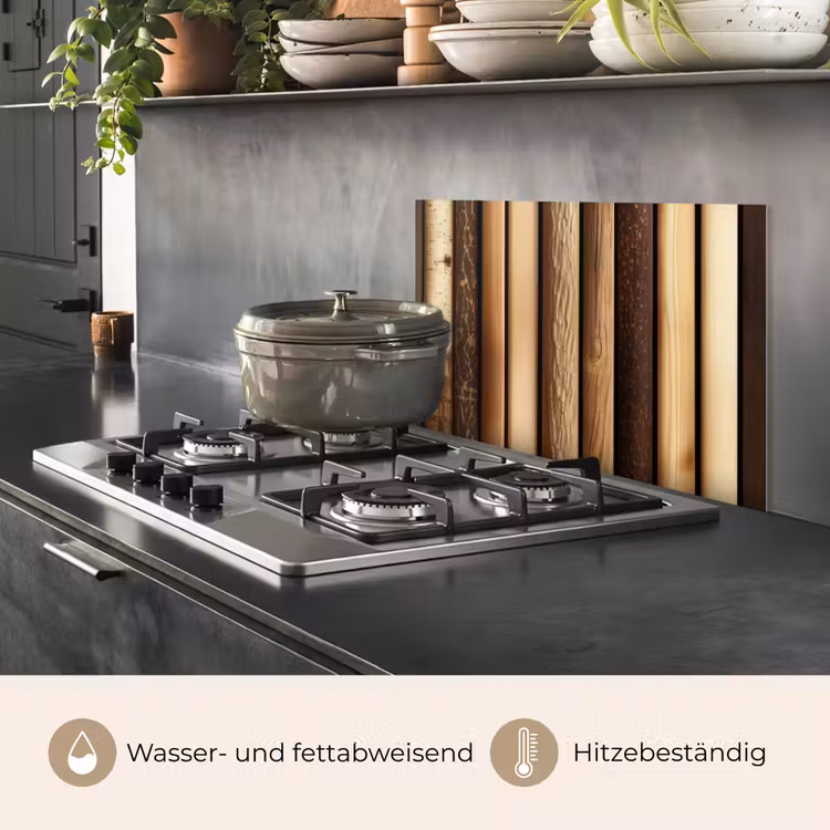 Spritzschutz Küche - Holz - Regale - Natürlich — 2
