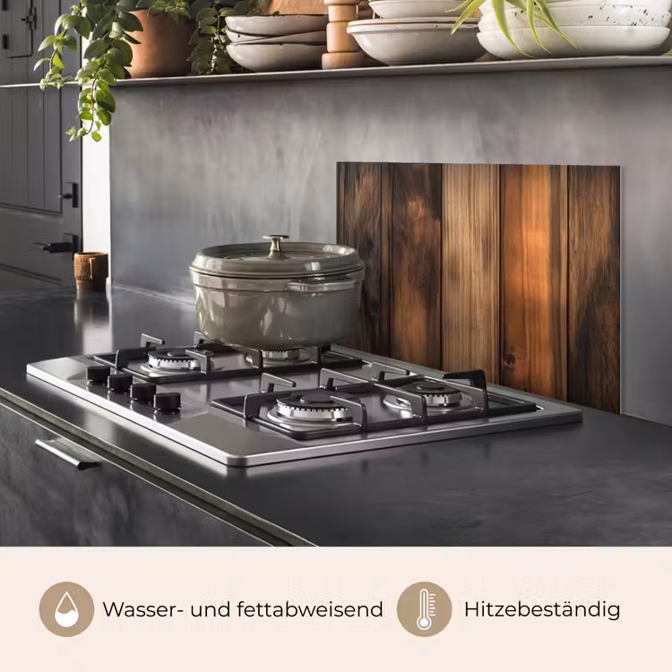 Spritzschutz Küche - Holz - Rustikal - Dunkle Dielen — 2