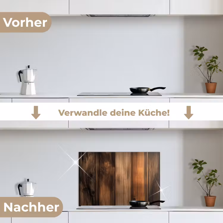 Spritzschutz Küche - Holz - Rustikal - Dunkle Dielen — 7