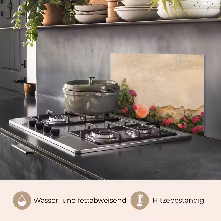 Spritzschutz Küche - Rosen - Wand - Vintage — 2